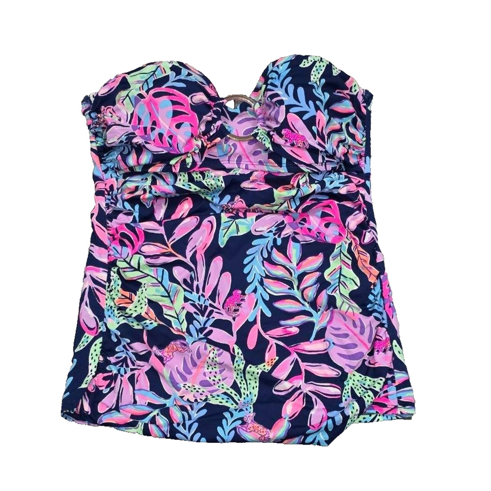LILLY PULITIZER TANKINi TOP Swim Oyster Bay Navy Sz 4 A004895 - Picture 2 of 11